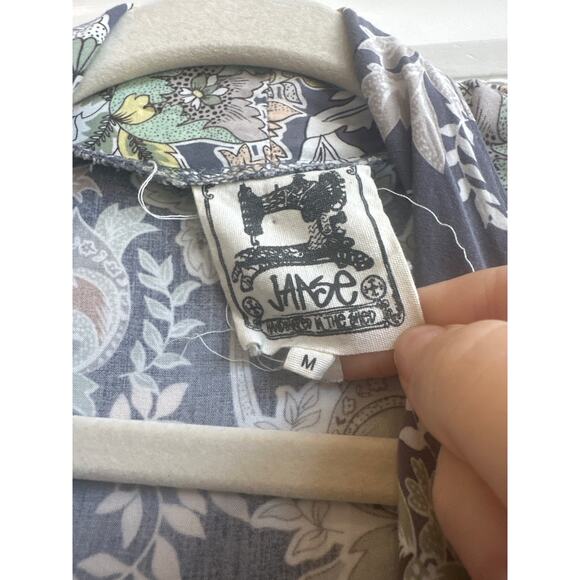 JAASE Blue with Multicolor Pastel Boho Floral Open Front Light Weight Kimono - Picture 2 of 6